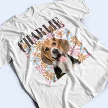 Load image into Gallery viewer, Custom Photo Dog or Cat Pet Floral Pattern T-Shirt - Personalized Gift for Pet Lovers T-shirt PopCulturePrints