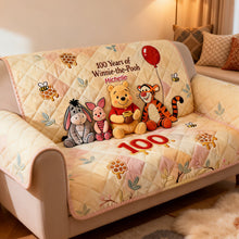 Load image into Gallery viewer, Celebrate 100 Years of Winnie-the-Pooh - Personalized Lovely Friends Quilted Sofa Cover Sofa Cover PopCulturePrints