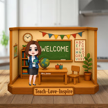 Load image into Gallery viewer, Inspire Your Teacher, Love and Guidance - Personalized Teacher Plaque Shaped Plaques PopCulturePrints