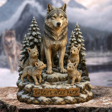 Load image into Gallery viewer, “For the Strongest Bond” - Personalized Wolf Dad Plaque - Unique Gifts for Dad, Grandpa, and More Shaped Plaques PopCulturePrints