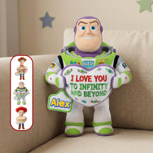 Load image into Gallery viewer, "Love You to Infinity and Beyond!" - Custom Shaped Pillow - Personalized Gifts for Couples, Friends and Children Pillow PopCulturePrints