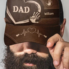 Load image into Gallery viewer, Personalized Grandpa Handprints Cap - Meaningful Gift for Dad, Grandma, Kids & Any Loved One Mesh-back Casual Cap PopCulturePrints