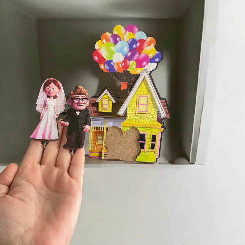 Disney Up Inspired Personalized Couple Key Holder - Unique Valentine's Day Gifts Keychains PopCulturePrints