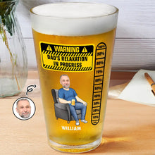 Load image into Gallery viewer, Custom Photo - Dad's Relaxation In Progress Beer Glass Beer Glass PopCulturePrints