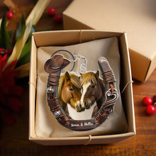 Load image into Gallery viewer, Personalized Horse Riding Acrylic Keychain for Couples | Unique Love Gift Keychains PopCulturePrints