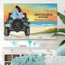 Load image into Gallery viewer, Personalized Adventure Jeep Canvas for Couples - Customizable | Valentine's Day Gifts Poster & Canvas PopCulturePrints