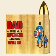 Load image into Gallery viewer, Personalized Superhero Bullet Tumbler for Dad - Father's Day Gift Tumbler Cup PopCulturePrints