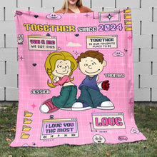 Load image into Gallery viewer, Personalized Pop Culture Couple Blanket – Together Since 2024 Blanket PopCulturePrints