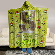 Load image into Gallery viewer, Personalized Movie Fan Wearable Blanket Hoodie - Grinch Style Blanket PopCulturePrints