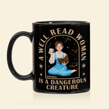 Load image into Gallery viewer, Personalized Coffee Mug for Book Lovers - A Well Read Woman is a Dangerous Creature Coffee Mug PopCulturePrints