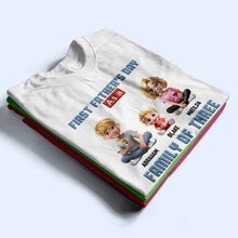 Load image into Gallery viewer, Celebrate Your First Father's Day - Personalized T-Shirt for Dads, Grandpas & Families T-shirt PopCulturePrints