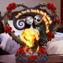 Load image into Gallery viewer, Kiss Me, Tease Me, Love Me - Playful Skeleton Couple Light Box - Personalized Gift for Couples Light Box PopCulturePrints