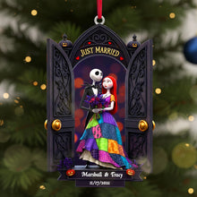 Load image into Gallery viewer, Just Married Adventure - Personalized Christmas Ornament for Newlyweds Ornament PopCulturePrints