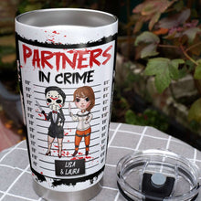 Load image into Gallery viewer, Personalized Partners In Crime Tumbler - Bestie Halloween Gift Tumbler Cup PopCulturePrints