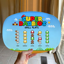 Load image into Gallery viewer, Personalized Super Dad Grill Plate - Custom Family Design Resin Plate PopCulturePrints