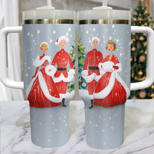 Load image into Gallery viewer, Vintage Christmas Personalized Tumbler with Handle Tumbler Cup PopCulturePrints