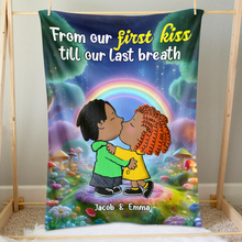 Load image into Gallery viewer, Personalized Couple Blanket: From Our First Kiss to Our Last Breath Blanket PopCulturePrints