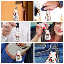 Load image into Gallery viewer, God Hit A Homerun When He Made You Our Dad - Personalized Leather Baseball Keychain Leather Baseball Keychain PopCulturePrints