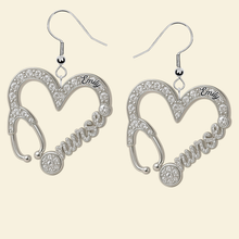 Load image into Gallery viewer, "A Gift of Compassion – Personalized Nurse Acrylic Earrings" Earrings PopCulturePrints