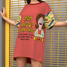 Load image into Gallery viewer, Mom Knows Everything - Personalized Raglan Dress for Moms & Grandmas AOP Products PopCulturePrints