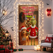 Load image into Gallery viewer, Funny Welcome Door Cover - Personalized Christmas Gift for Everyone Door Covers PopCulturePrints
