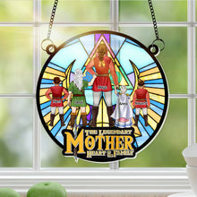Load image into Gallery viewer, "The Legendary Mother: Heart of the Family" - Personalized Suncatcher Ornament for Mom and Grandma Ornament PopCulturePrints