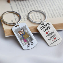 Load image into Gallery viewer, Unique Personalized Couple Keychain - Drive Safe Love Gift for Valentine's Day Gifts Keychains PopCulturePrints