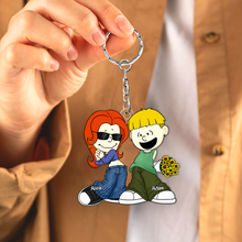 Load image into Gallery viewer, Personalized Couple Keychain - Gangsta Love Keychains PopCulturePrints