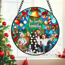 Load image into Gallery viewer, Personalized Round Stained Glass Suncatcher – Custom Christmas Gift for Families Suncatcher PopCulturePrints