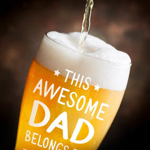 Load image into Gallery viewer, This Dad Belongs To Papa - Personalized Pilsner Glass for Father's Day Pilsner Glass PopCulturePrints