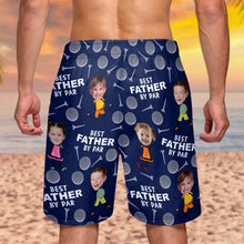 Load image into Gallery viewer, “Best Daddy By Par” - Personalized Funny Golf Lover Unisex Beach Shorts - Perfect Gift for Dad and Grandpa Beach Short PopCulturePrints