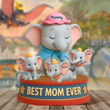 Load image into Gallery viewer, "Best Mom Ever" - Personalized Elephant Mom Acrylic Plaque - Perfect Gift for Mom, Grandma, or Any Elephant Lover Shaped Plaques PopCulturePrints