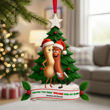 Load image into Gallery viewer, You're the Only Wiener for My Bun - Cute Food Duo Ornament - Personalized Gift for Couples Ornament PopCulturePrints
