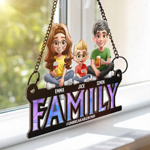 Load image into Gallery viewer, Family Unbreakable Bond Forever - Personalized Window Hanging Suncatcher Ornament Suncatcher Ornament PopCulturePrints