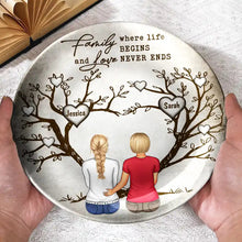 Load image into Gallery viewer, Family Where Life Begins And Love Never Ends - Personalized Ceramic Plate for Mom, Grandma & Family Ceramic Plate PopCulturePrints