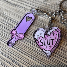 Load image into Gallery viewer, Personalized Couple Tag Keychain - Love Your Body & Mind Keychains PopCulturePrints