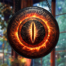 Load image into Gallery viewer, Fantasy Eye Stained Glass Ornament for Fantasy Novel Enthusiasts Suncatcher PopCulturePrints