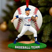 Load image into Gallery viewer, Celebrate the Spirit of Baseball - Personalized Pitch & Shine Christmas Ornament Ornament PopCulturePrints
