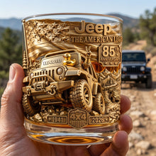 Load image into Gallery viewer, Celebrate the Legend: 85th Anniversary Off-Road Round Glass - Personalized Gifts for Jeep Enthusiasts