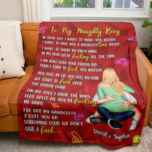 Load image into Gallery viewer, Naughty Couple Personalized Blanket Blanket PopCulturePrints