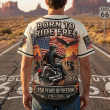Load image into Gallery viewer, “Born to Ride Free” - Customizable Rough Badass Motorcycle Jersey - Perfect Gift for Bikers and Motorcycle Enthusiasts