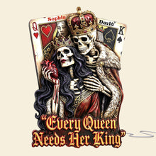 Load image into Gallery viewer, "Every King Needs His Queen" - Personalized Skeleton Couple Light Box - Perfect Gift for Couples Light Box PopCulturePrints