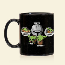 Load image into Gallery viewer, Personalized Best Dad Mug with Yoda and Kids Names Coffee Mug PopCulturePrints