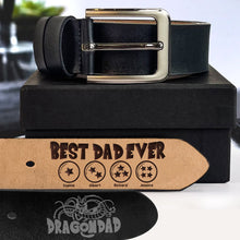 Load image into Gallery viewer, Customizable 'Best Dad Ever' Secret Message Men's Belt Belts PopCulturePrints