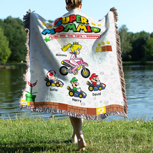 Load image into Gallery viewer, “You Are The Tops!” - Personalized Woven Blanket for Super Moms - Custom Gift for Mom, Grandma & More Blanket PopCulturePrints