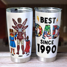 Load image into Gallery viewer, Personalized Superhero Dad Tumbler - Custom Father's Day Gift Tumbler Cup PopCulturePrints
