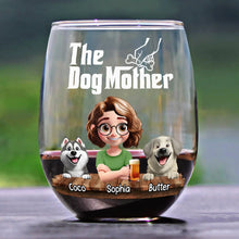 Load image into Gallery viewer, A Toast to Dog Moms - Personalized Stemless Wine Glass Wine Glass PopCulturePrints