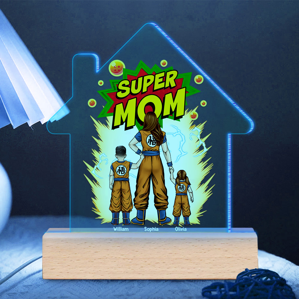 Super Mom Personalized LED Light - Dragon Warrior Theme Led Night Light PopCulturePrints
