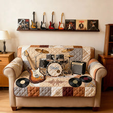 Load image into Gallery viewer, “Rock On with Style!” - Rock & Roll Spirit Sofa Cover - Personalized Gift for Music Lovers Sofa Cover PopCulturePrints
