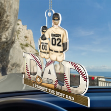 Load image into Gallery viewer, We Hit A Homerun Scoring You As Our Dad - Personalized Acrylic Car Hanger - Unique Gift for Dad & Grandpa Acrylic Car Hanger PopCulturePrints